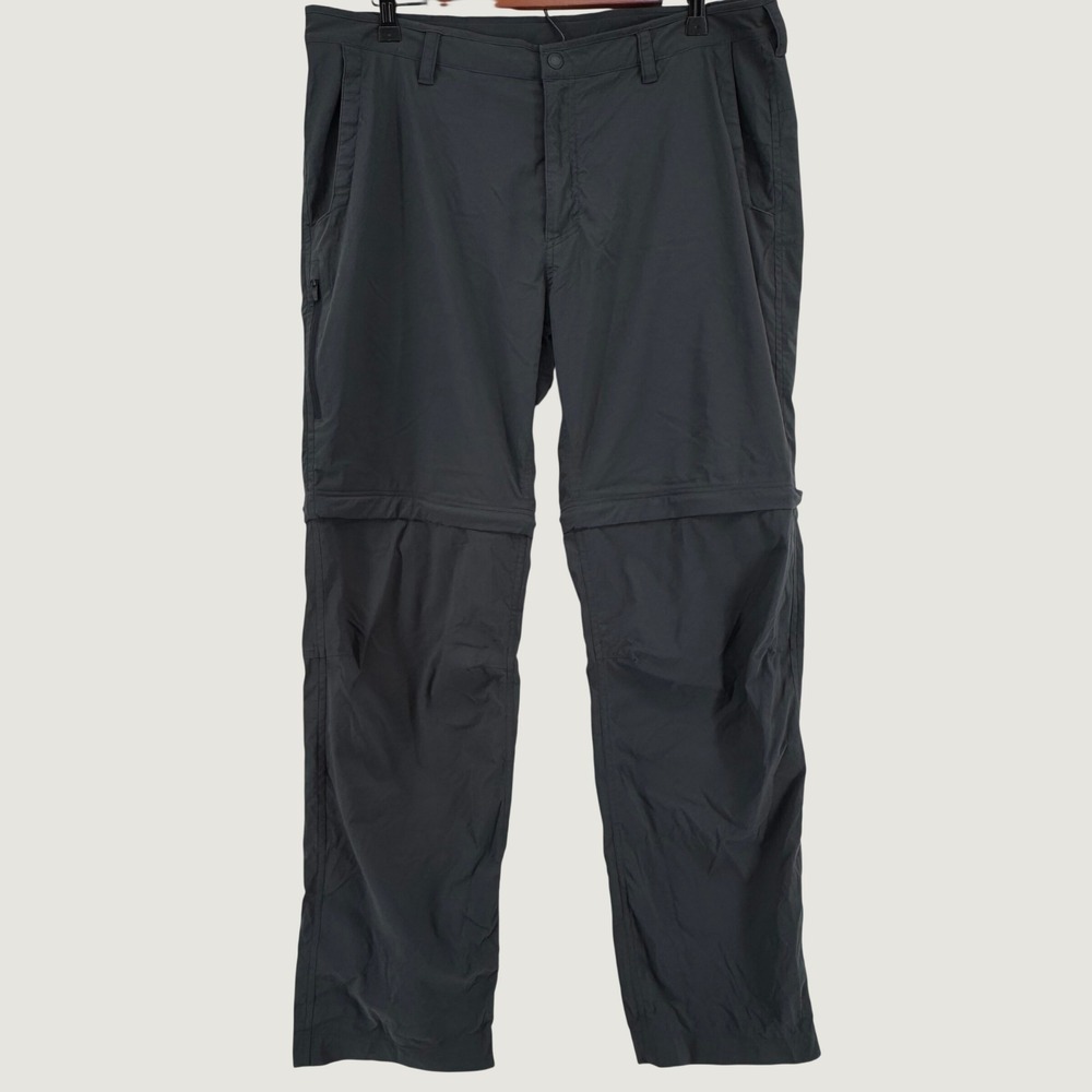 Mountain Hardwear Convertible Hiking Pants Mens 36 Grey OM4355 Zip Off Shorts